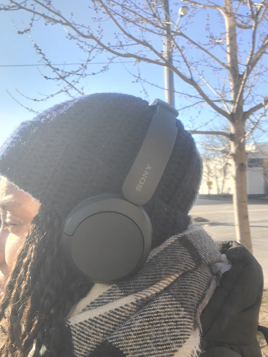 Two-toned crochet beanie